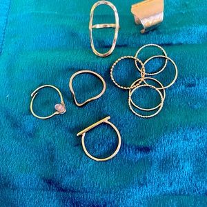 Nashelle gold fill stackable ring bundle (10 total)